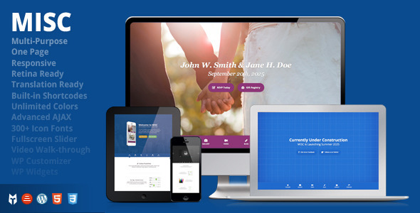MISC: Multi-Purpose One-Page Responsive WordPress Theme